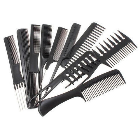 1 Units (Contain10 pieces) Black Professional Combs Barber Styling Barbers Sept. 15 cm-23 cm